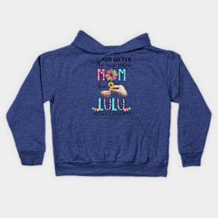 Vintage God Gifted Me Two Titles Mom And Lulu Wildflower Hands Flower Happy Mothers Day Kids Hoodie